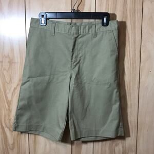 Dickies Khaki Uniform Flat Front Adjustable Waist Shorts Boys 16 Reg